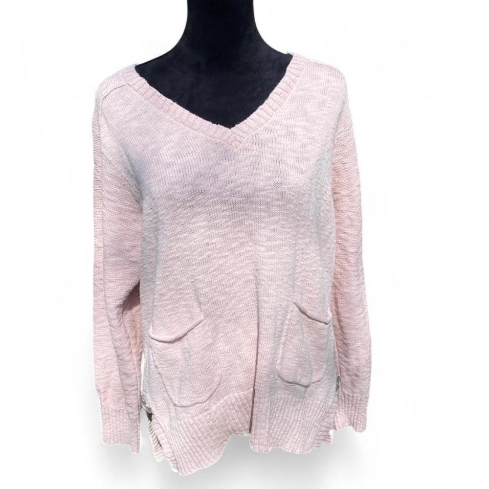 Neon Buddha Baby Pink V-Neck Sweater